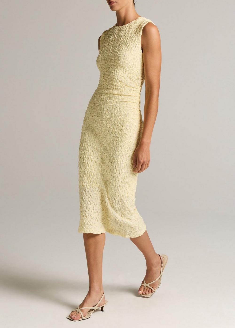 Vince Smocked Cotton-Blend Side-Drape Dress - Dresses