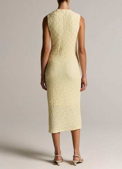 Vince Smocked Cotton-Blend Side-Drape Dress - Dresses