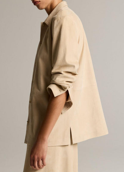 Vince Suede Paneled Shirt Jacket - Jackets