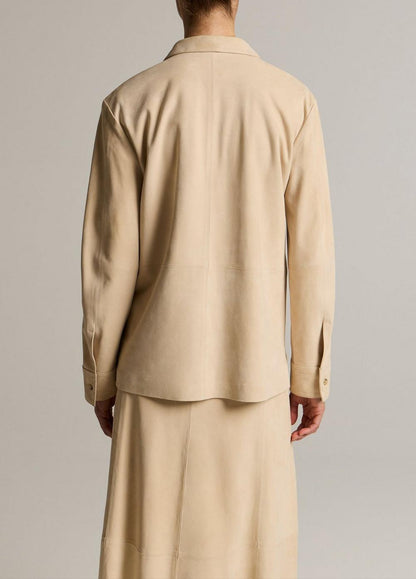 Vince Suede Paneled Shirt Jacket - Jackets