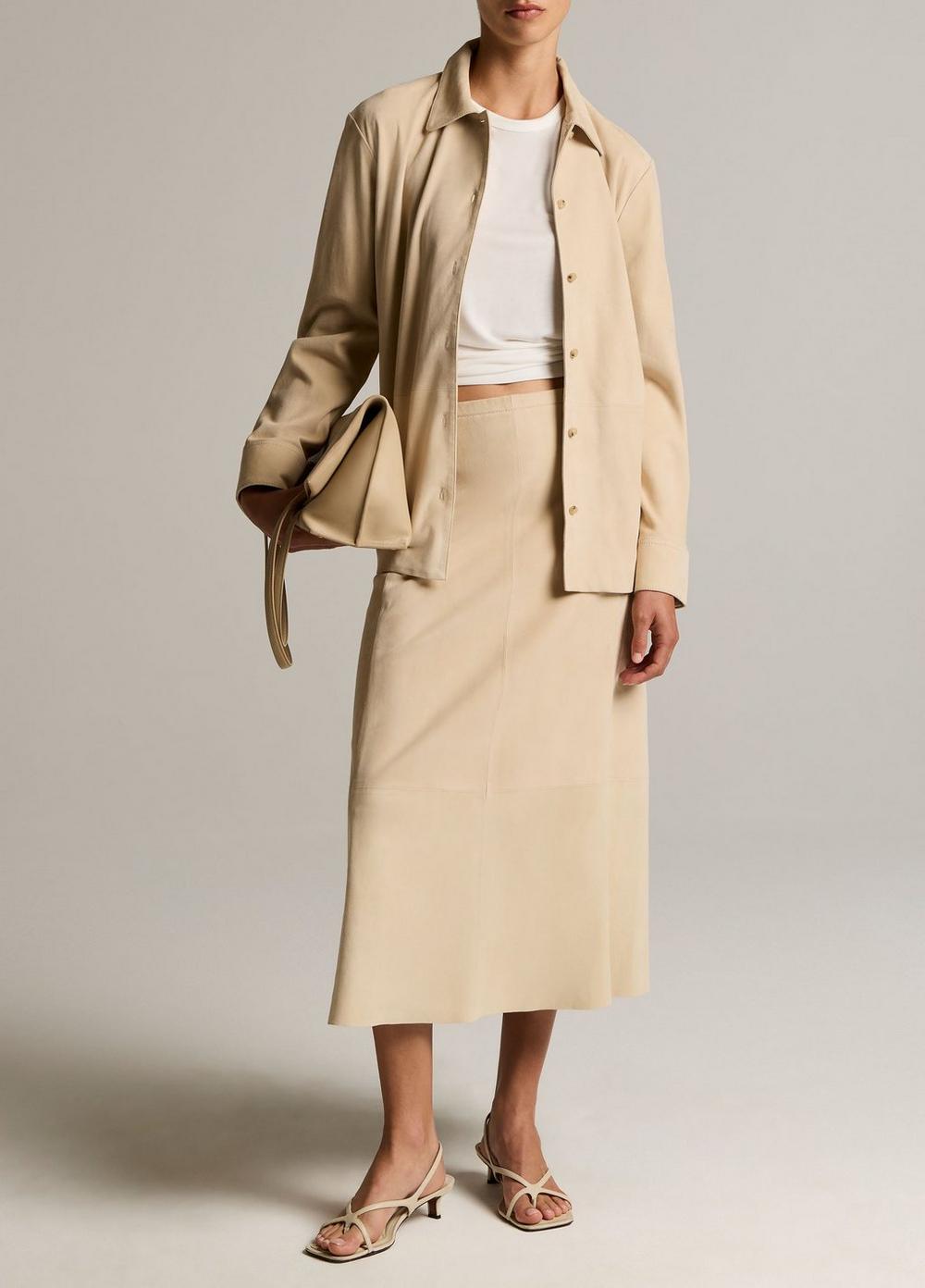 Vince Suede Paneled Shirt Jacket - Jackets