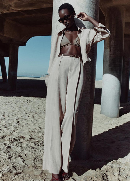 Vince High-Rise Pleated Trouser - Wide Leg