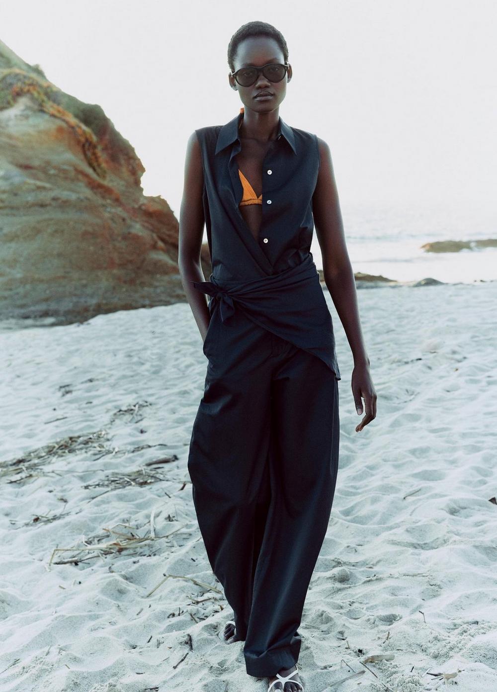 Vince Cotton Relaxed Sleeveless Button-Front Shirt - Tank Tops