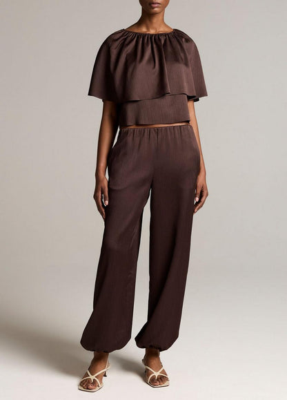 Vince Convertible Plissé Cape Top - Short Sleeve