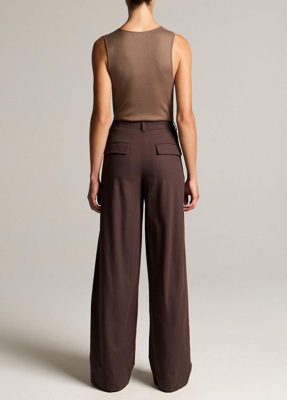 Vince Mid-Rise Paneled Stretch-Cotton Pant - Wide Leg