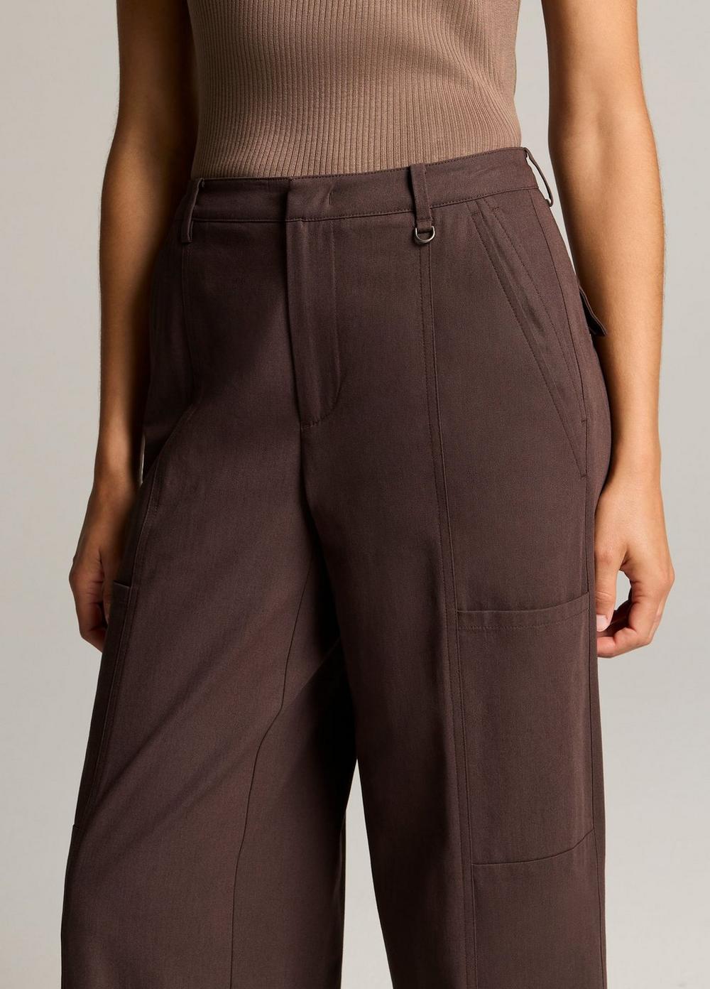 Vince Mid-Rise Paneled Stretch-Cotton Pant - Wide Leg