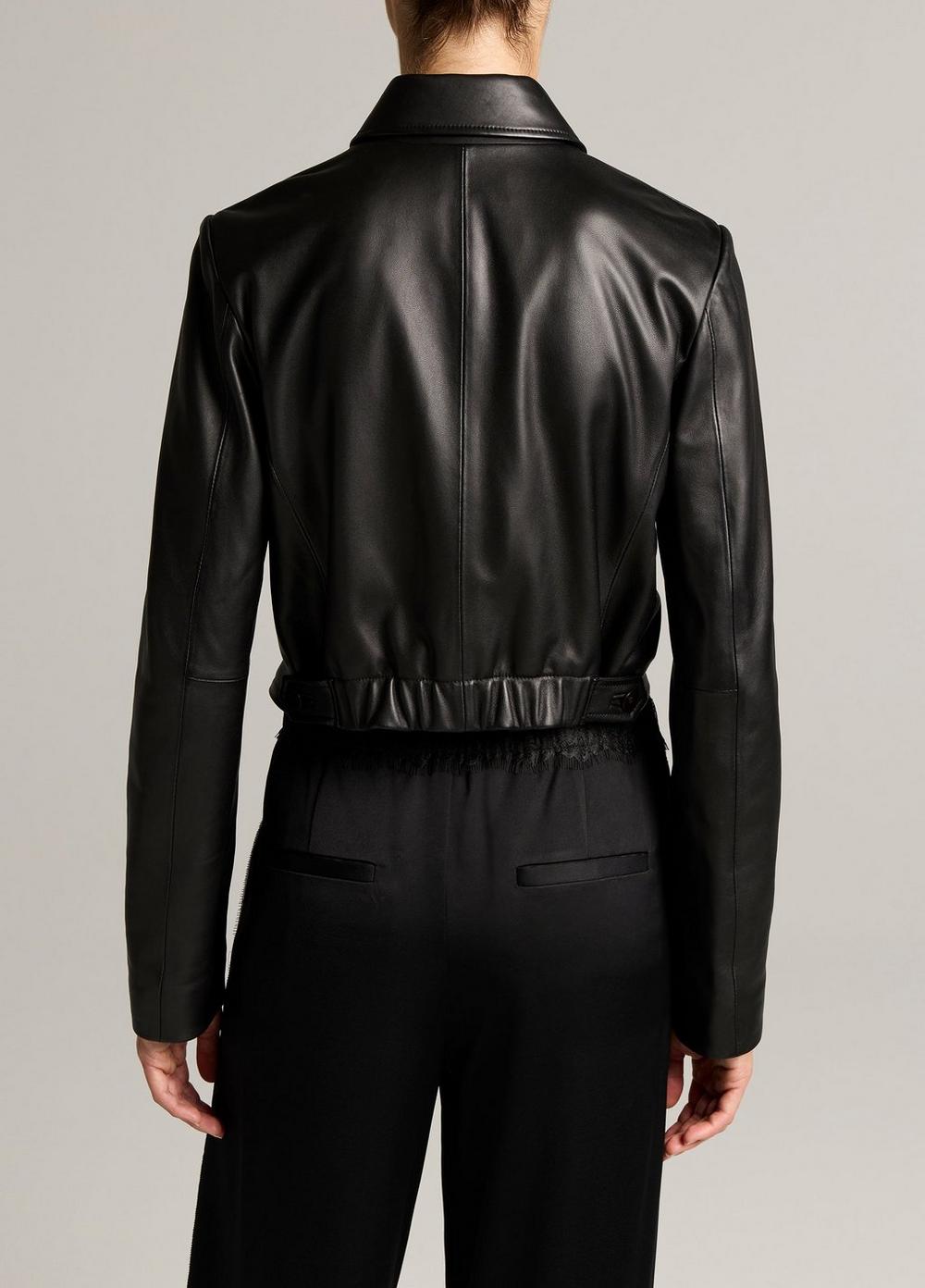 Vince Leather Cropped Jacket - Leather Jackets