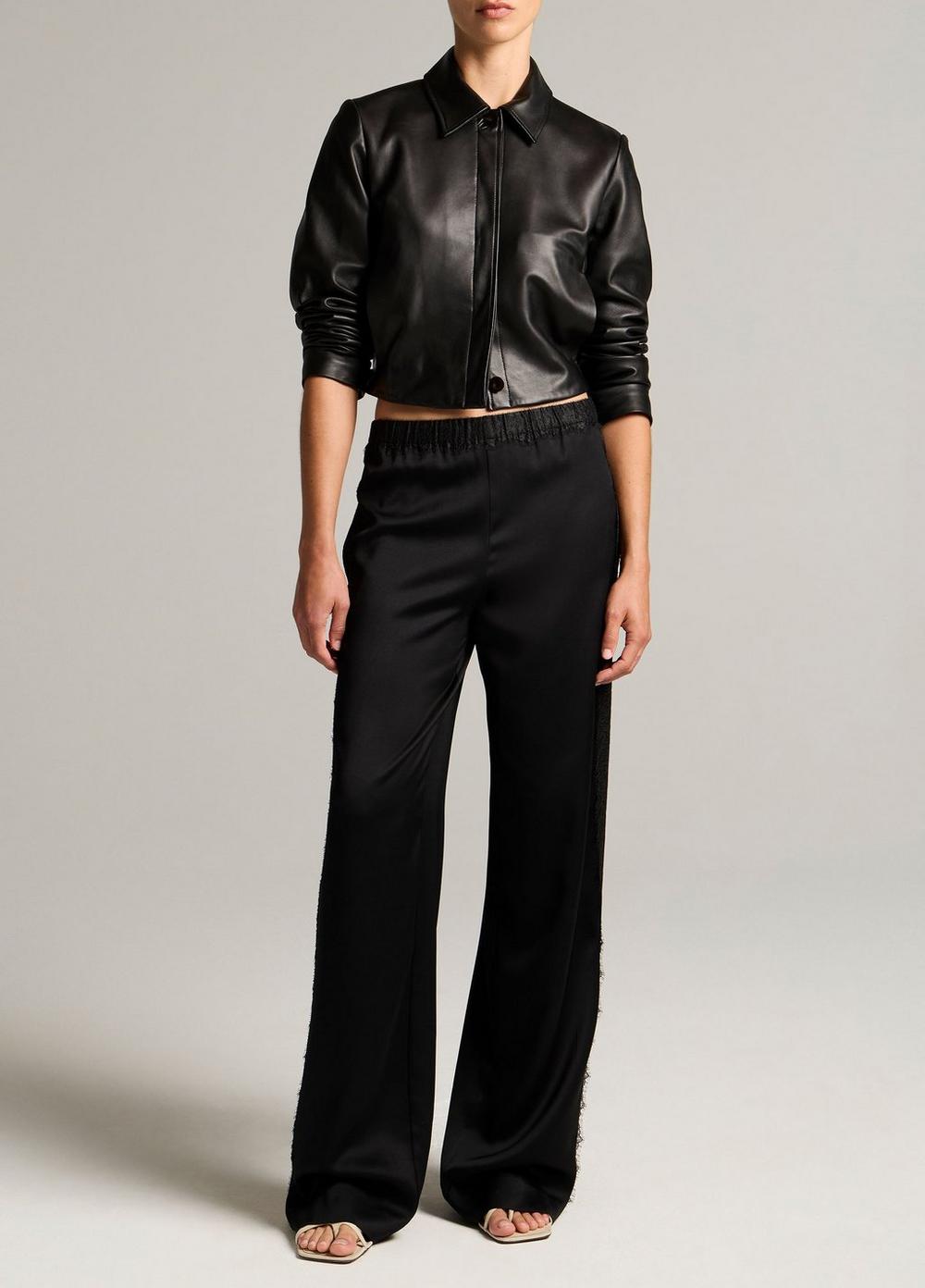 Vince Leather Cropped Jacket - Leather Jackets