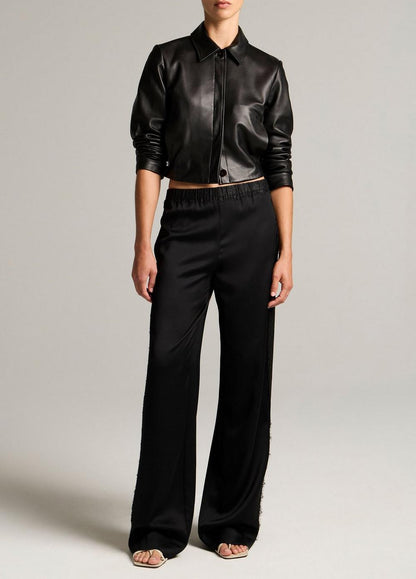Vince Leather Cropped Jacket - Leather Jackets