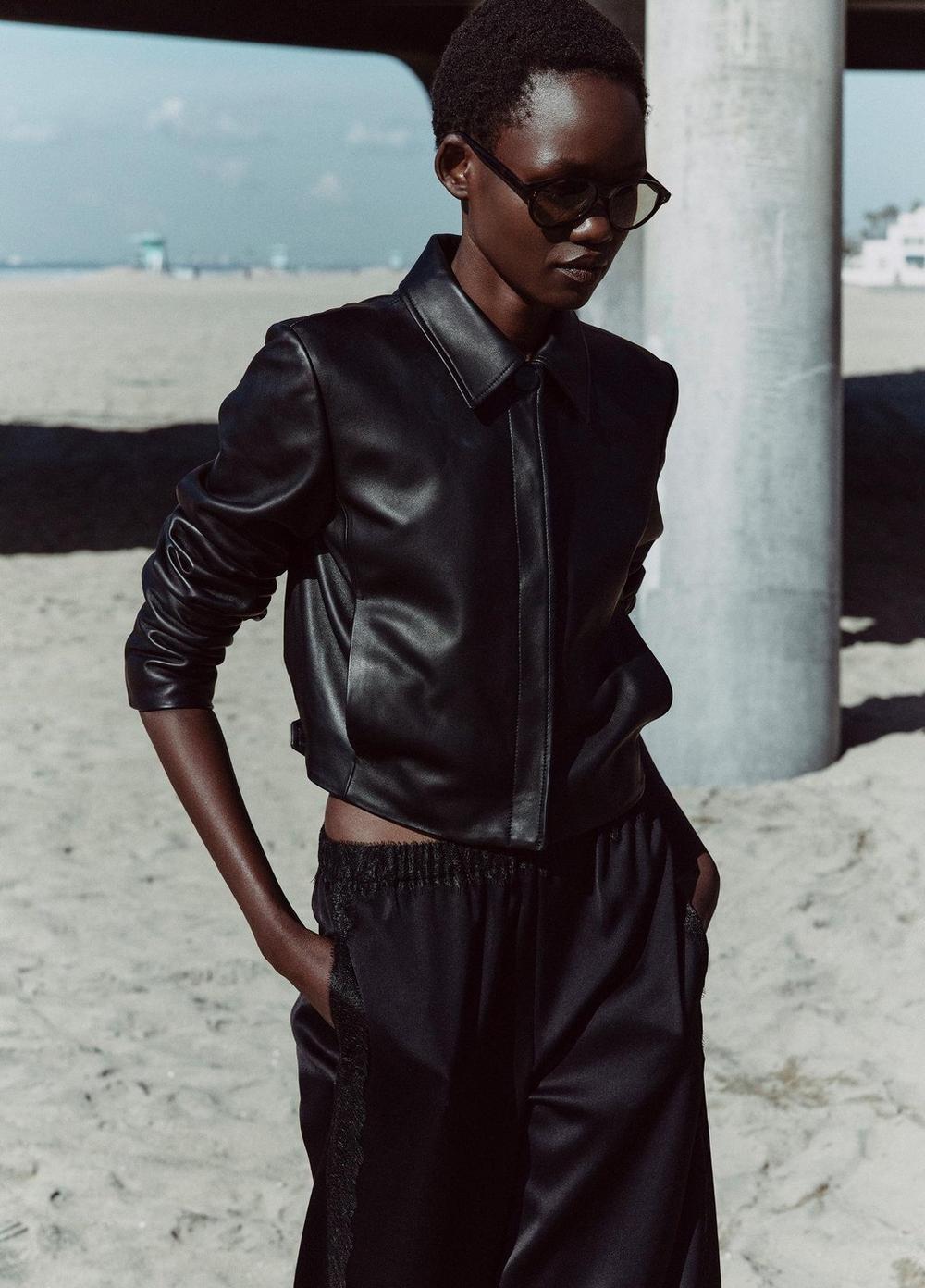 Vince Leather Cropped Jacket - Leather Jackets