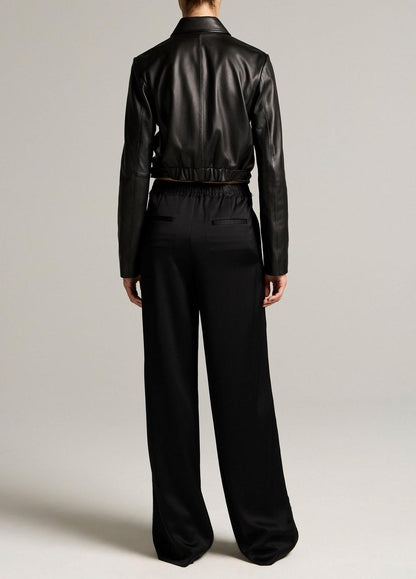 Vince Mid-Rise Lace-Trim Pull-On Pant - Wide Leg