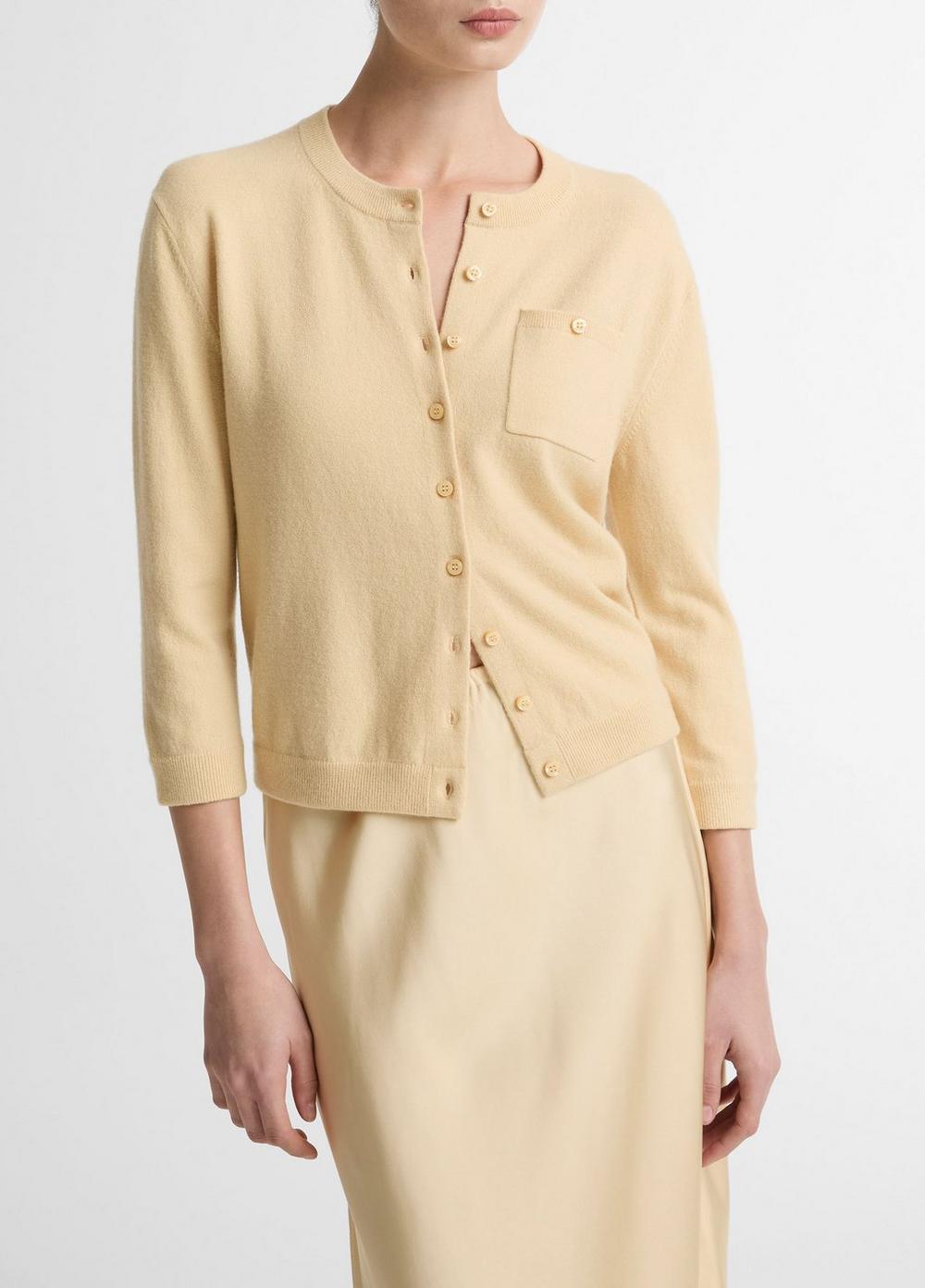 Vince Wool & Cashmere-Blend Pocket Cardigan - Sweaters