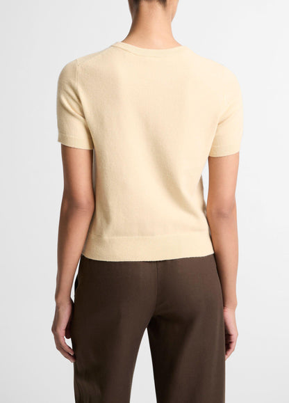 Vince Wool & Cashmere-Blend Short-Sleeve Sweater - Sweaters