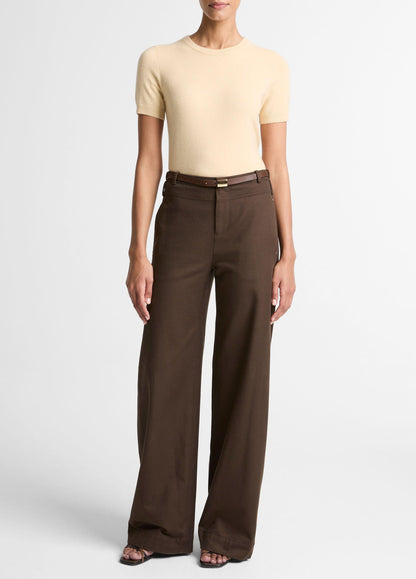 Vince Wool & Cashmere-Blend Short-Sleeve Sweater - Sweaters