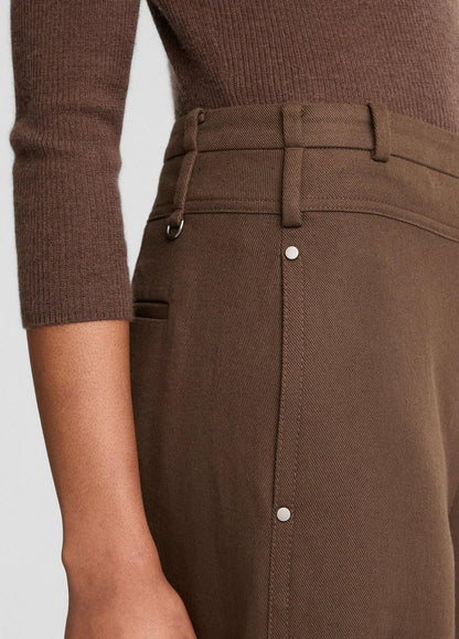 Vince Italian Cotton Utility Double-Waist Wide-Leg Pant - Pants & Shorts