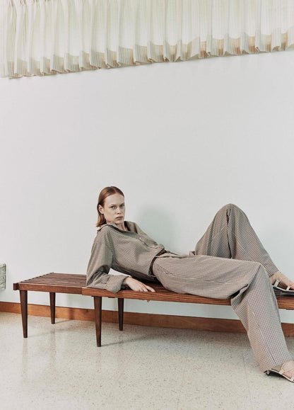 Vince Camille Checked Cotton-Blend Wide-Leg Trouser - Pants & Shorts