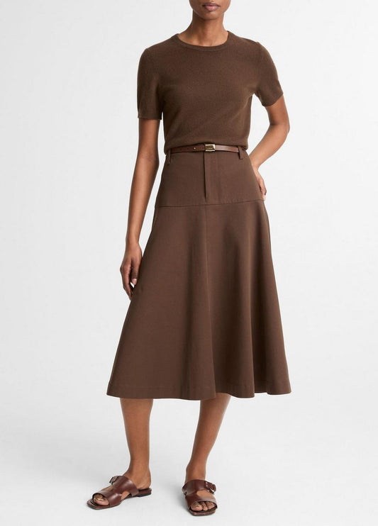 Vince Stretch-Cotton Twill Utility Full Skirt - Skirts