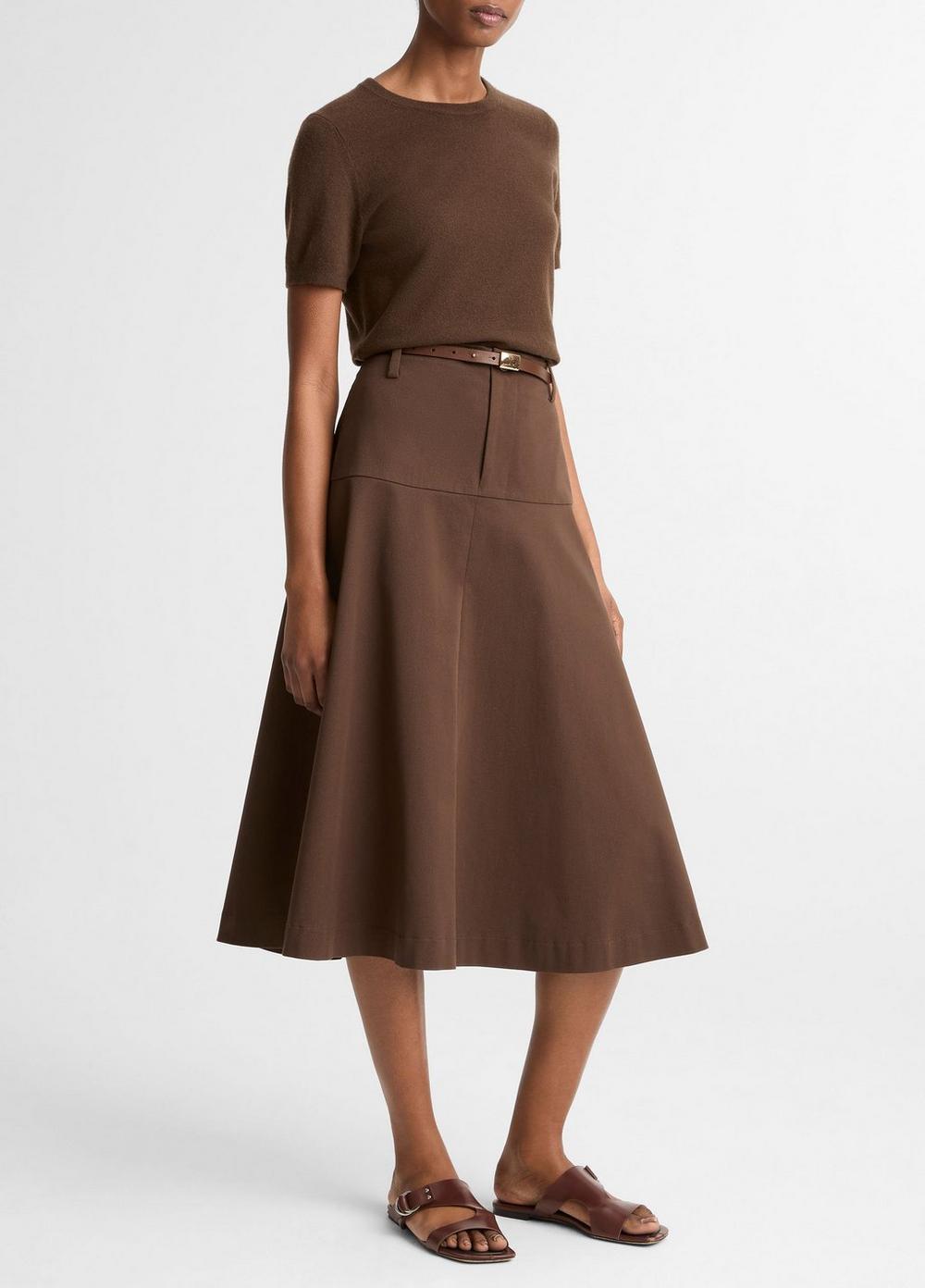 Vince Stretch-Cotton Twill Utility Full Skirt - Skirts