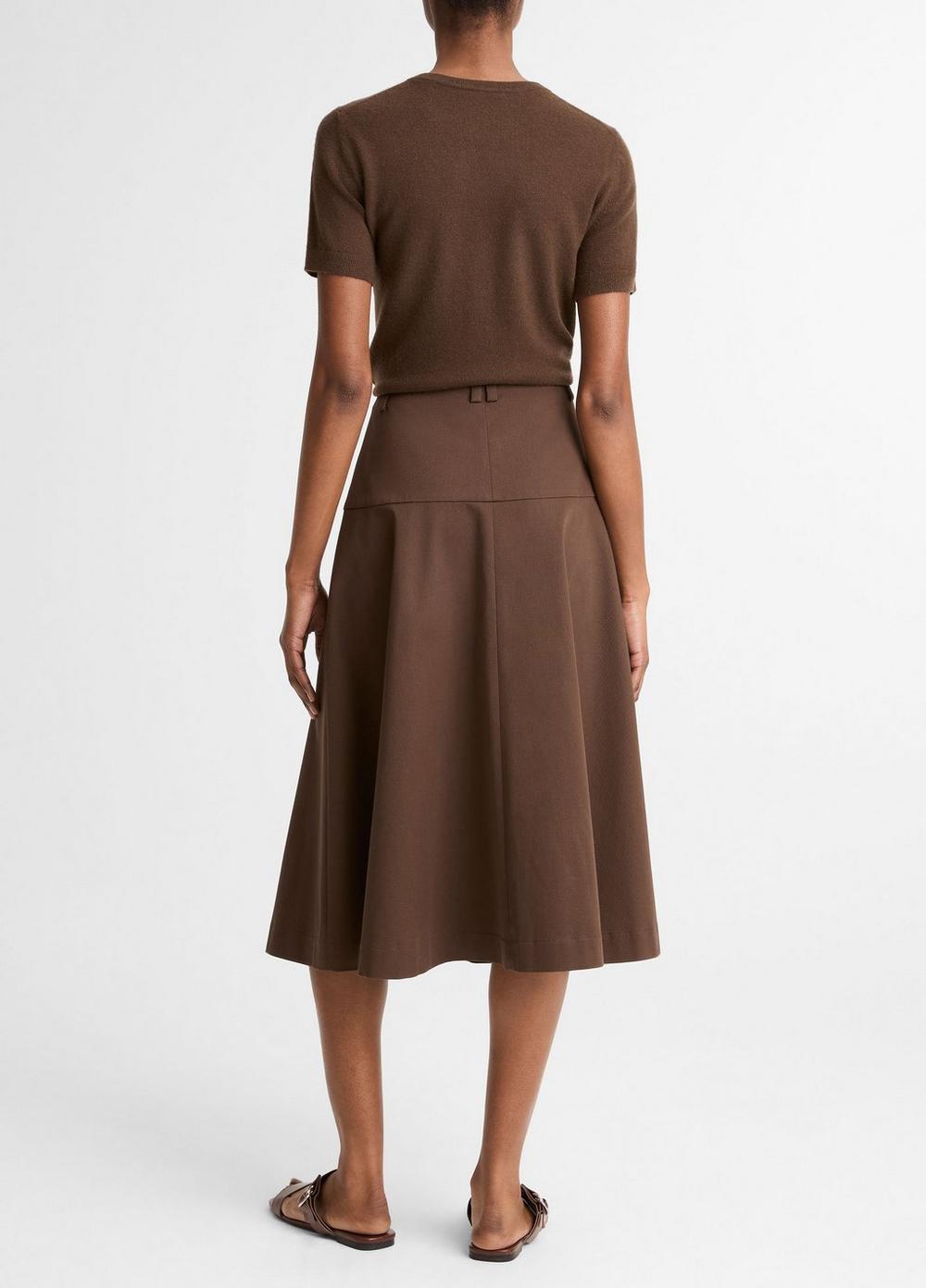 Vince Stretch-Cotton Twill Utility Full Skirt - Skirts