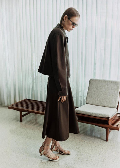 Vince Stretch-Cotton Twill Utility Full Skirt - Skirts