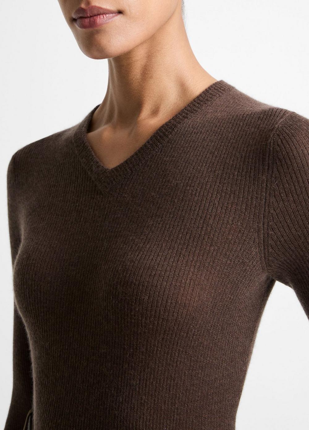 Vince Cashmere-Silk High V-Neck Sweater  - Sweaters