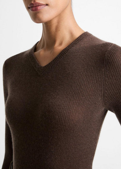 Vince Cashmere-Silk High V-Neck Sweater  - Sweaters
