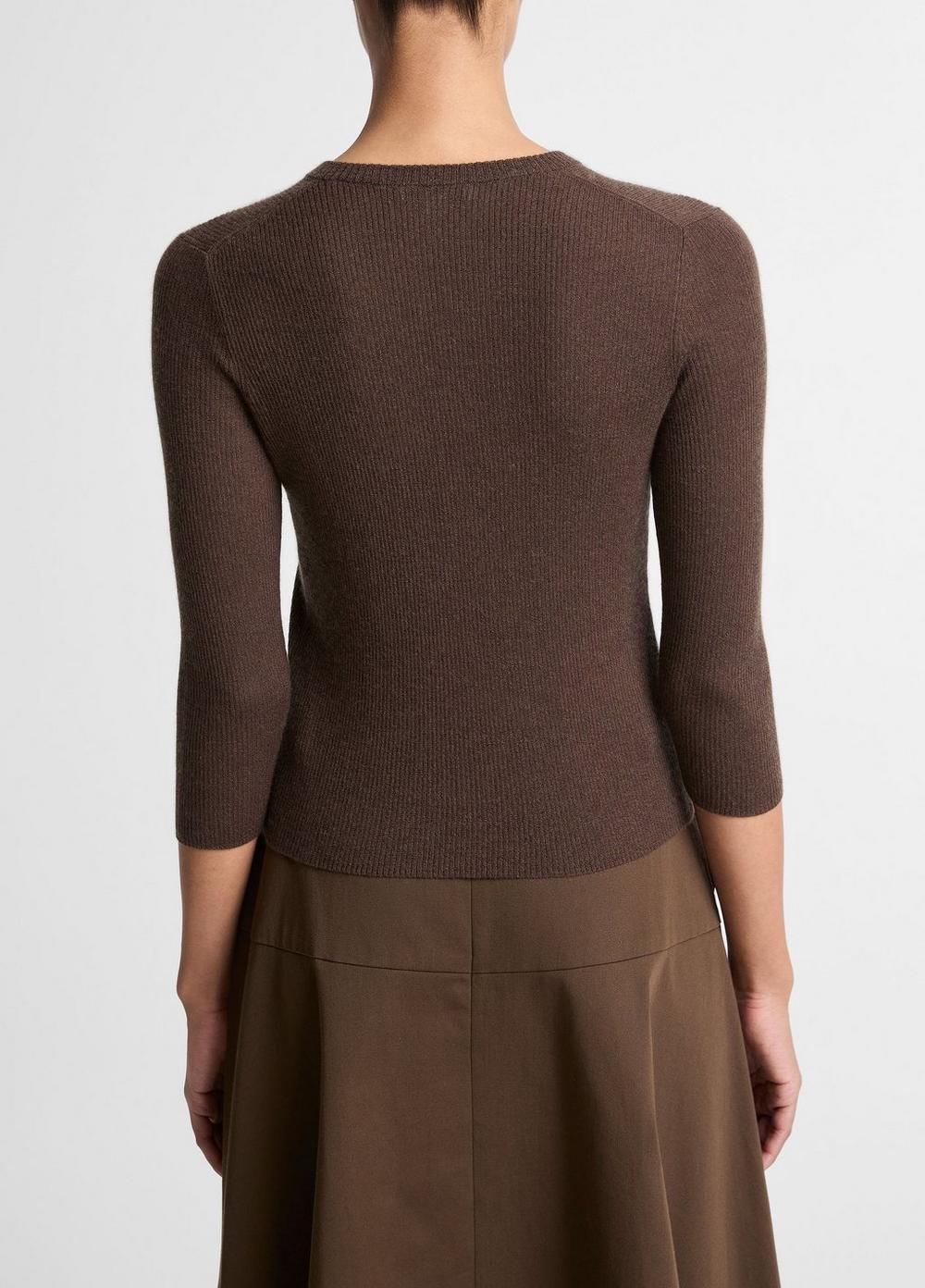 Vince Cashmere-Silk High V-Neck Sweater  - Sweaters