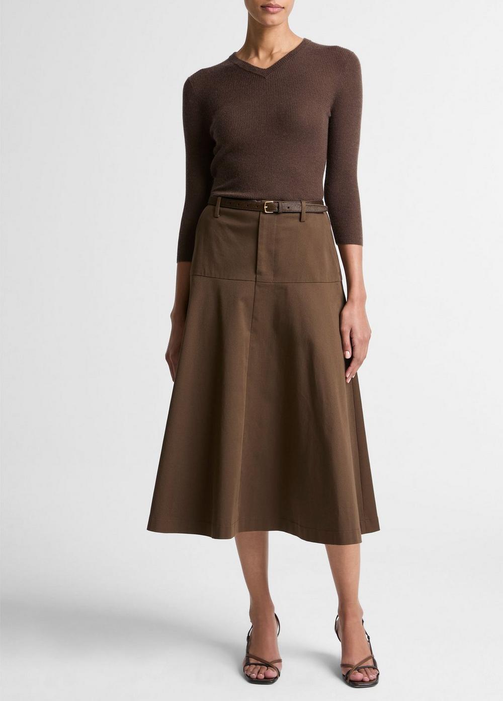 Vince Cashmere-Silk High V-Neck Sweater  - Sweaters