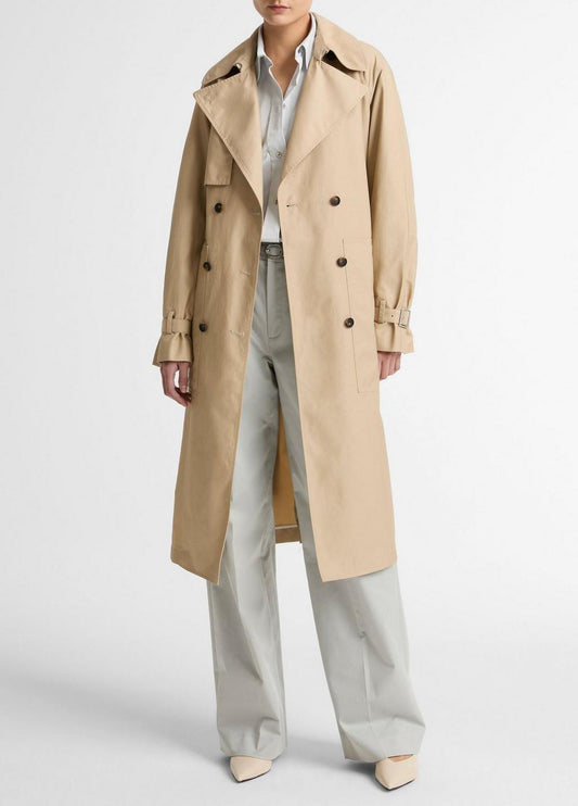 Vince Fine Cotton-Blend Twill Trench Coat - Coats