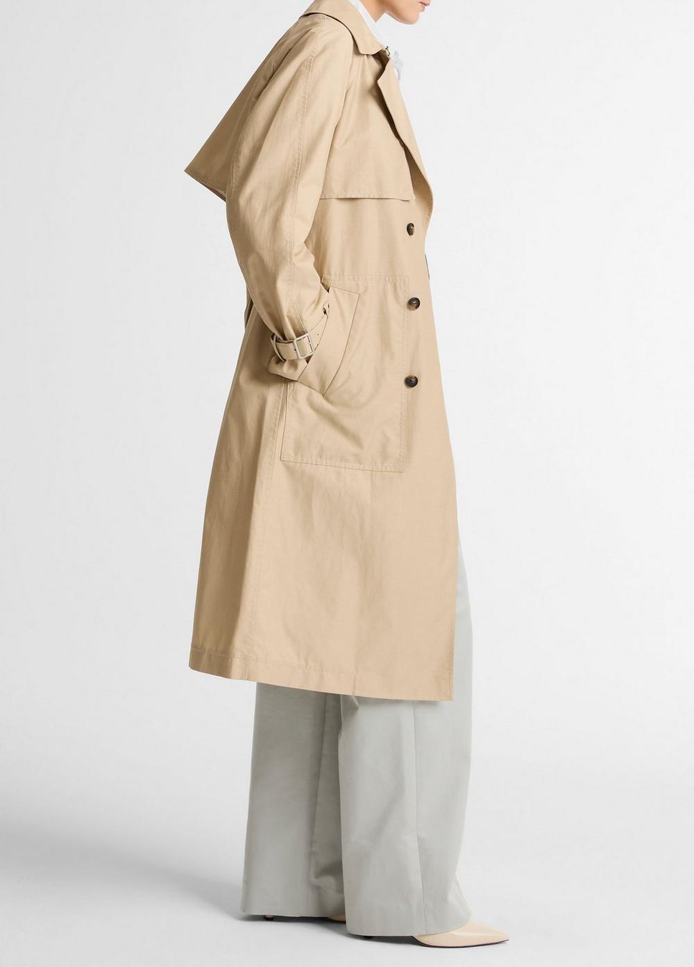 Vince Fine Cotton-Blend Twill Trench Coat - Coats