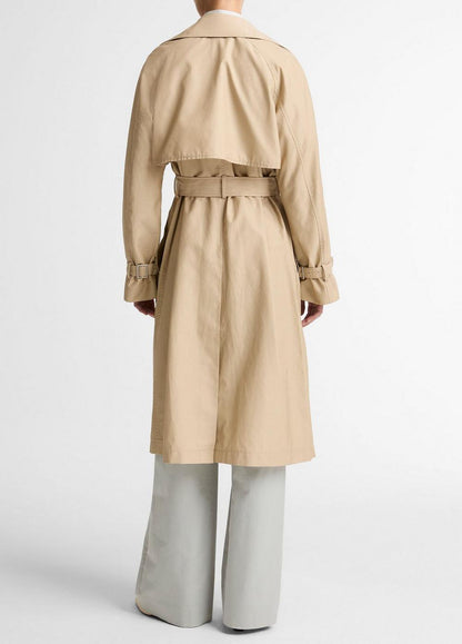 Vince Fine Cotton-Blend Twill Trench Coat - Coats