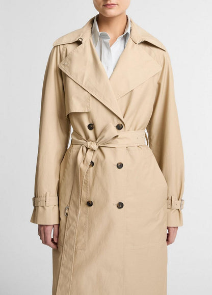 Vince Fine Cotton-Blend Twill Trench Coat - Coats