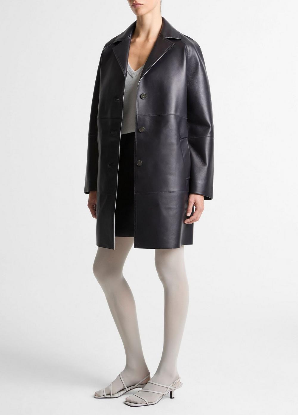 Vince Bonded Leather Coat - Coats