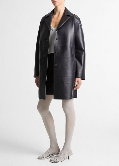 Vince Bonded Leather Coat - Coats