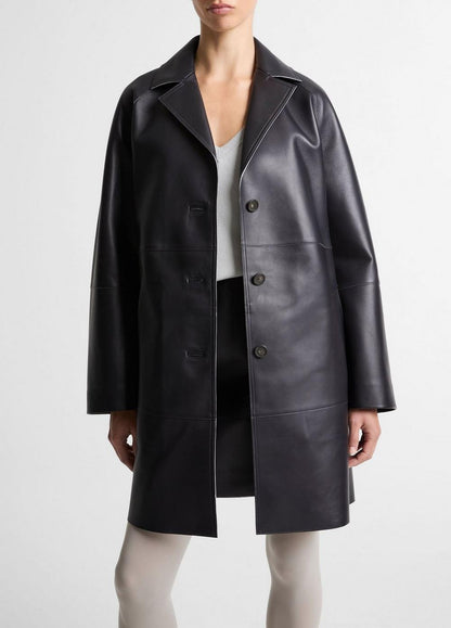 Vince Bonded Leather Coat - Coats
