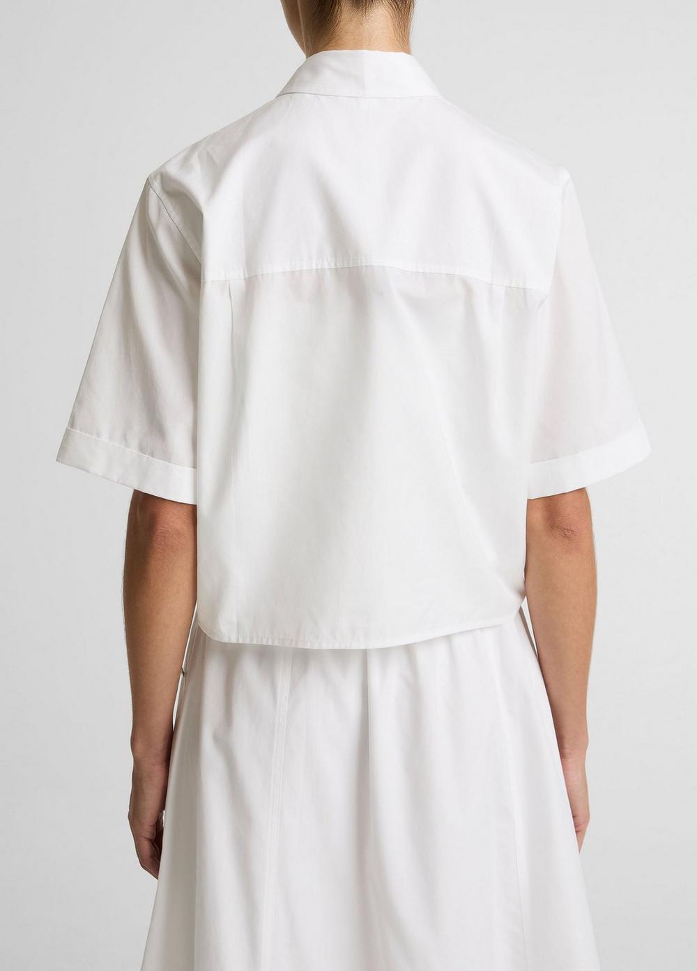 Vince Scallop-Detail Cotton Button-Front Shirt - Short Sleeve