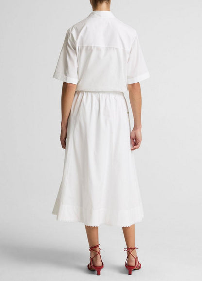 Vince Scallop-Detail Cotton Midi Skirt - Skirts