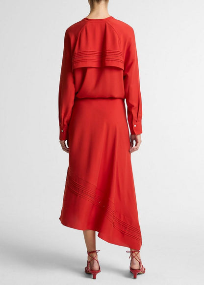 Vince Pintuck Satin Slip Skirt - Dresses & Skirts