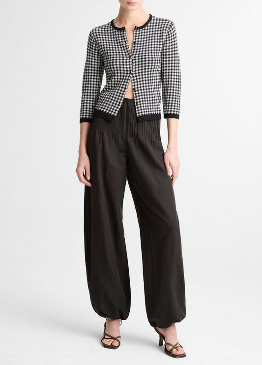 Vince Pintuck High-Rise Wide-Leg Drawcord-Hem Pant - Wide Leg