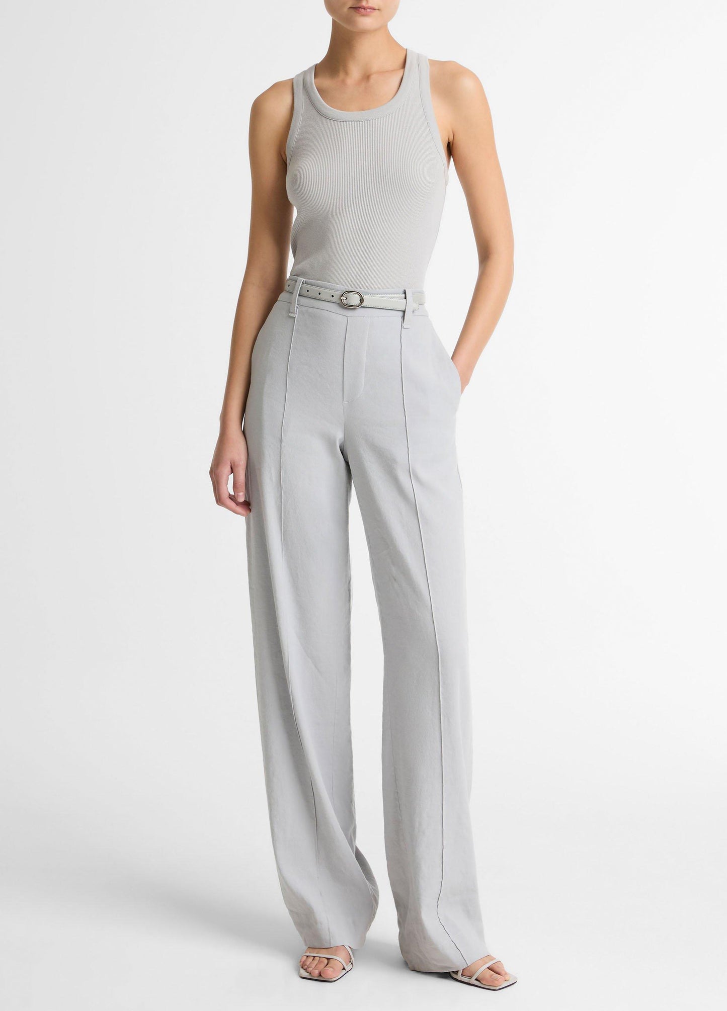 Vince Joan High-Rise Linen-Blend Pull-On Pant - Trousers