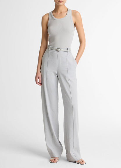 Vince Joan High-Rise Linen-Blend Pull-On Pant - Trousers