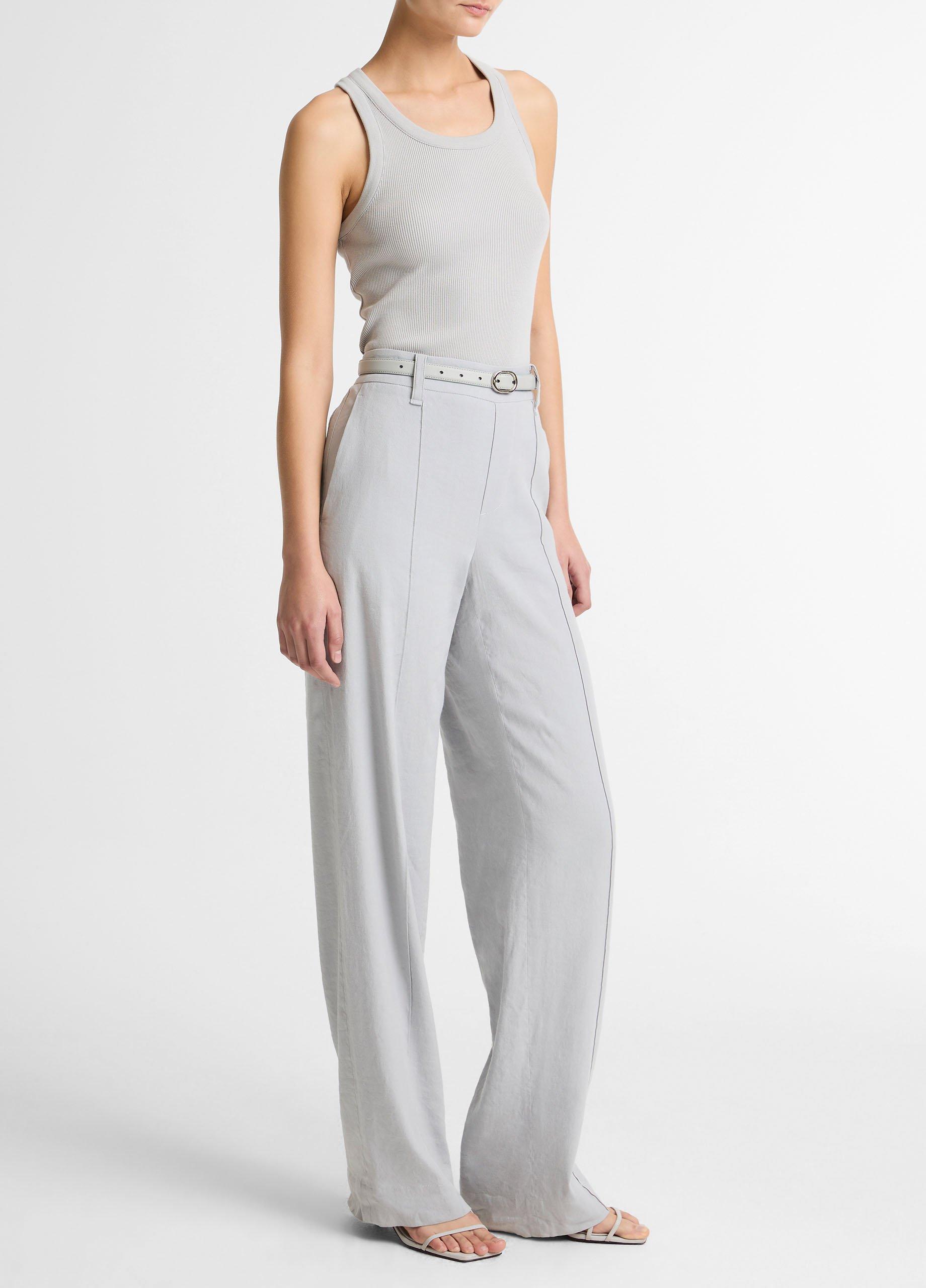 Vince Joan High-Rise Linen-Blend Pull-On Pant - Trousers
