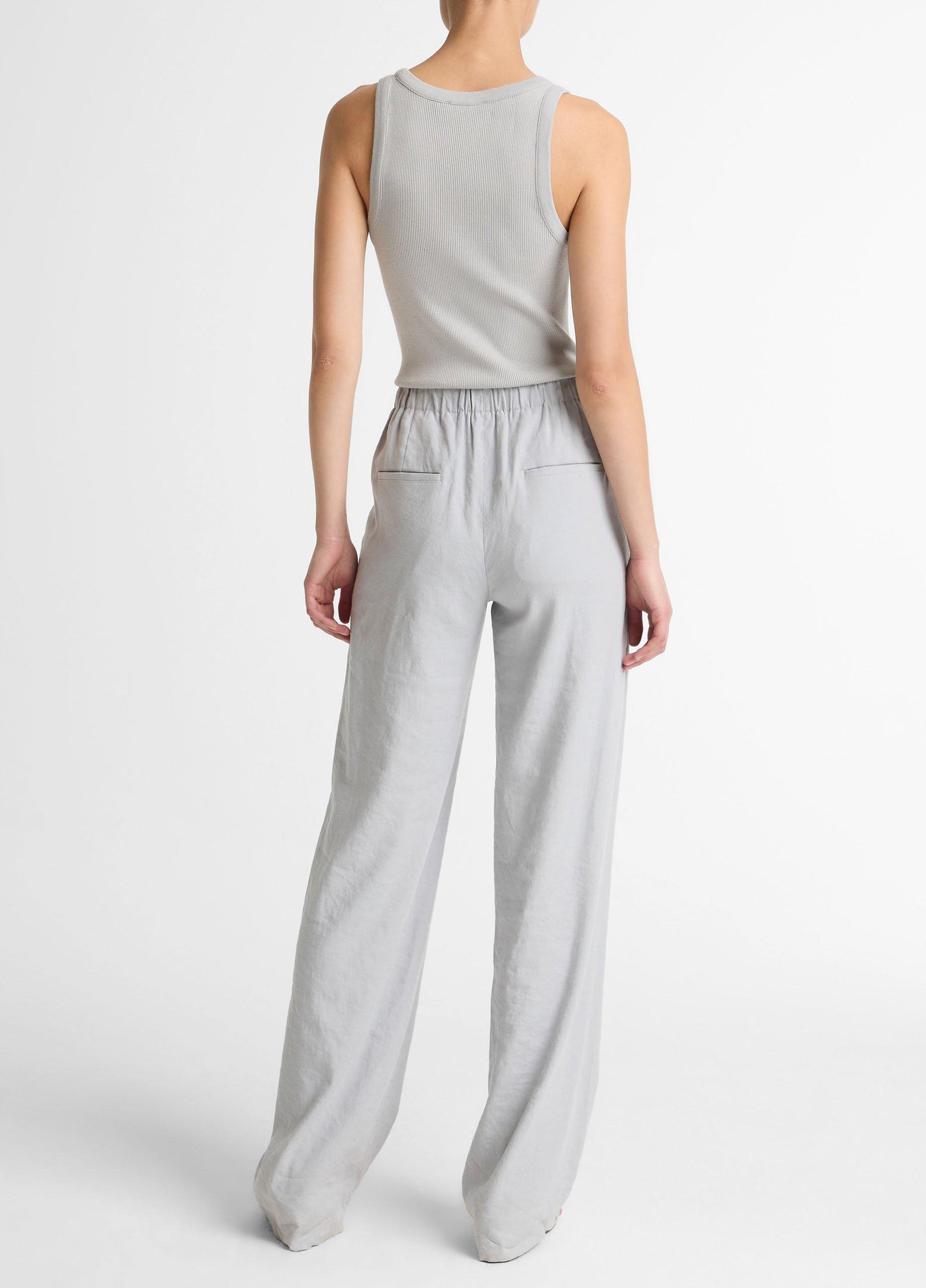 Vince Joan High-Rise Linen-Blend Pull-On Pant - Trousers