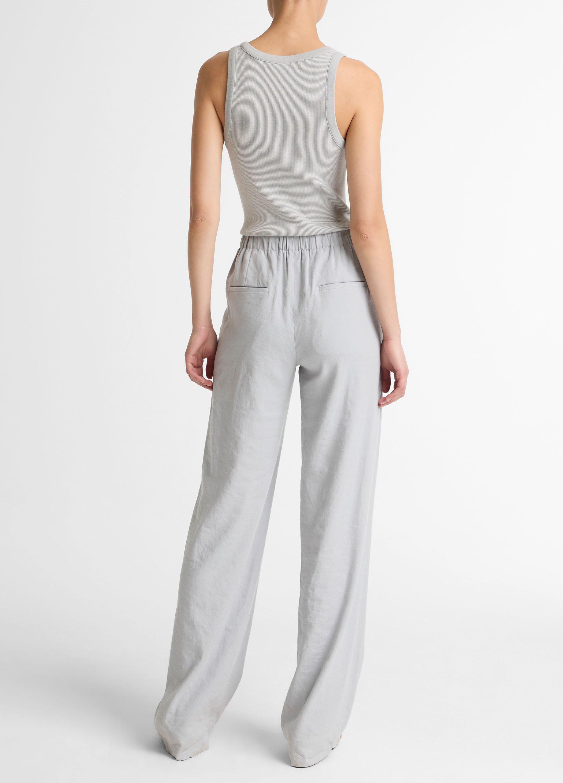 Vince Joan High-Rise Linen-Blend Pull-On Pant - Trousers