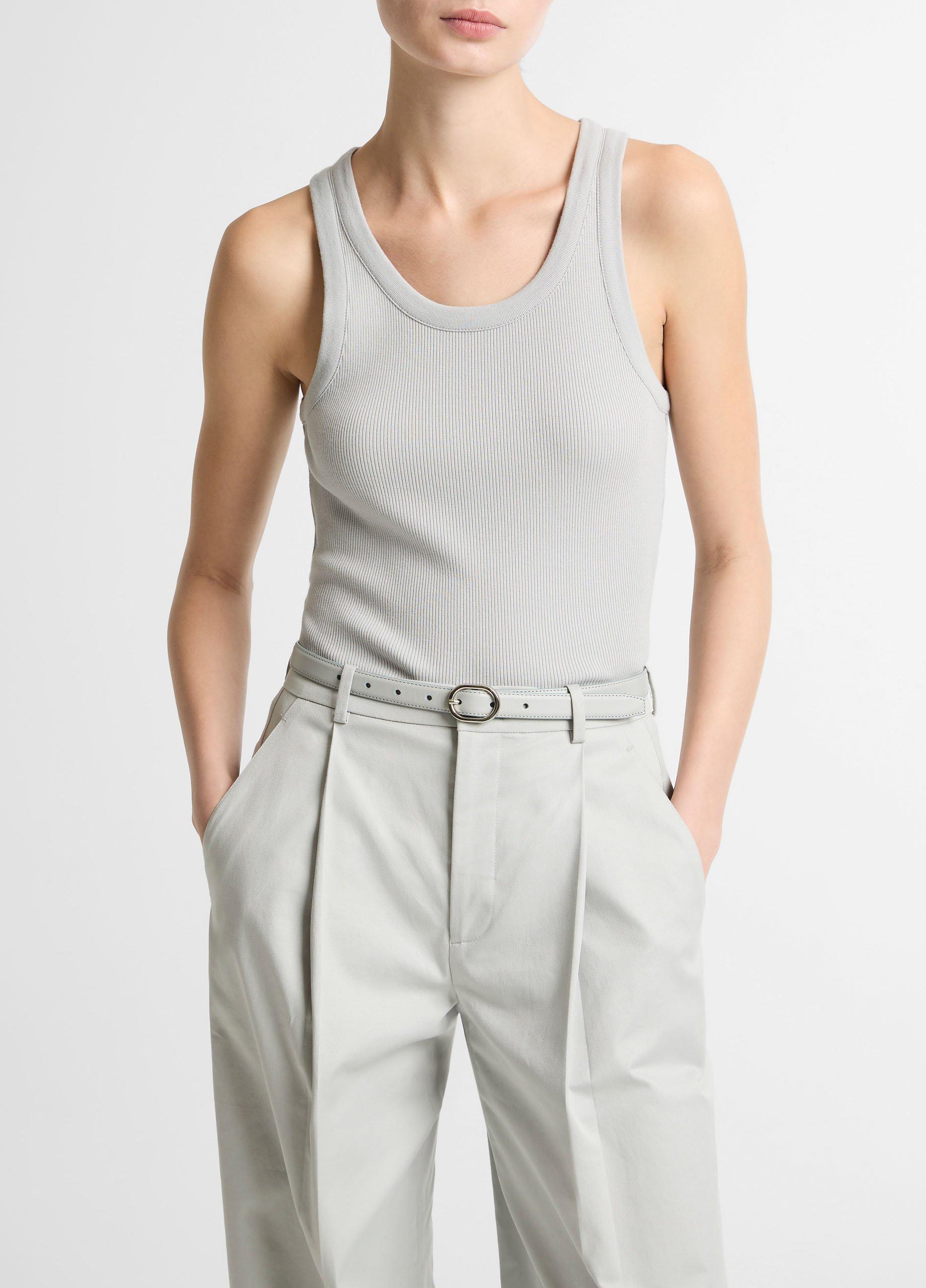 Vince Ribbed Scoop-Neck Tank - Tank Tops