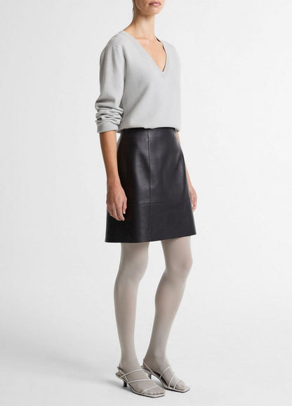 Vince Bonded Leather Mid-Rise Skirt - Skirts