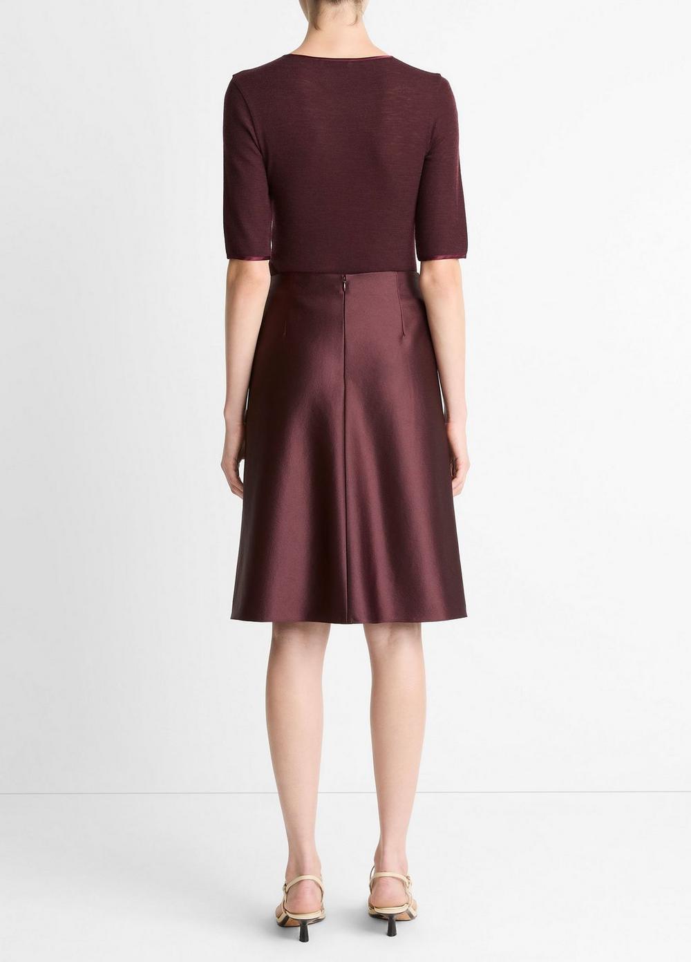 Vince Satin A-Line Knee Skirt - Dresses & Skirts