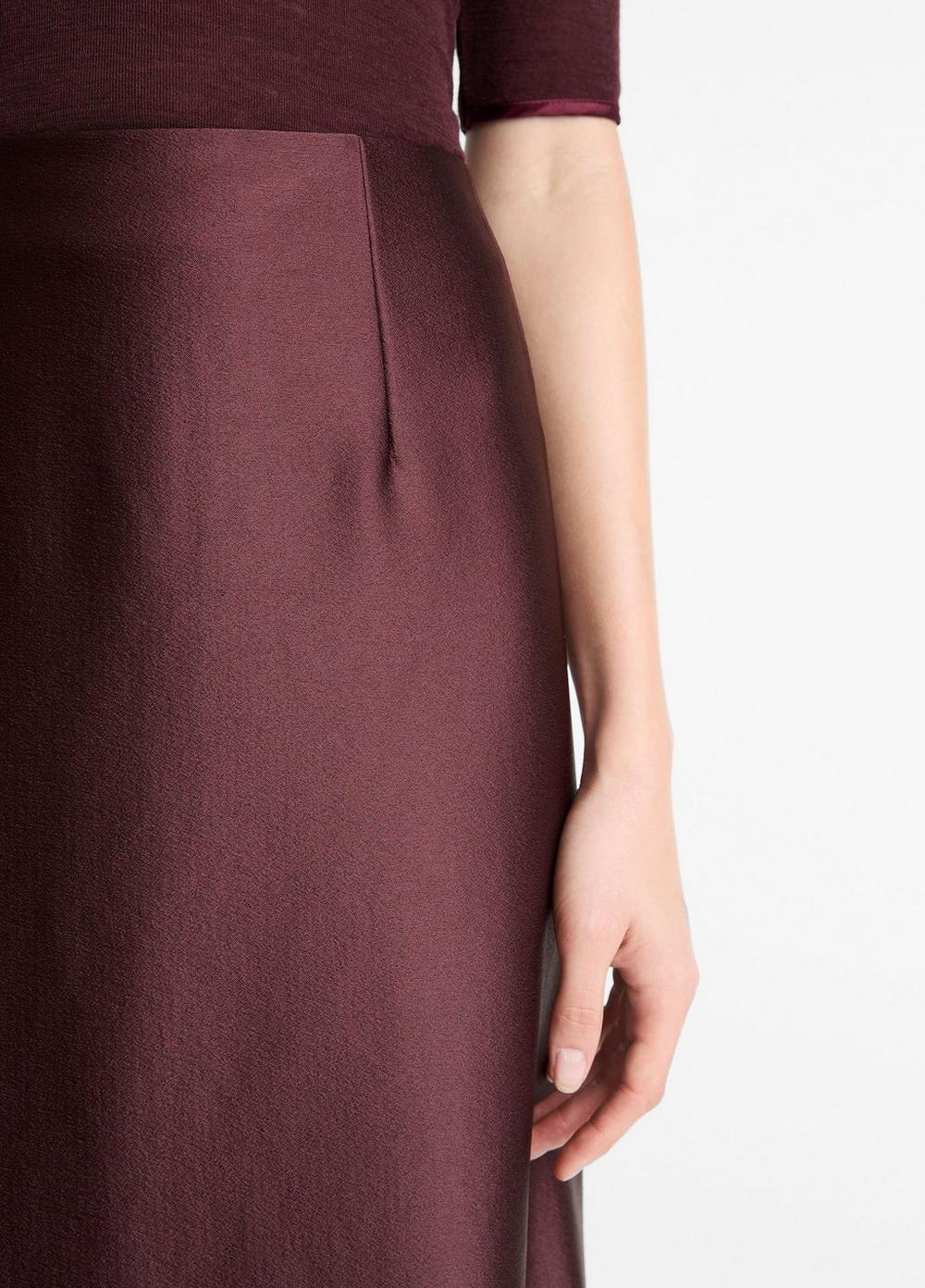 Vince Satin A-Line Knee Skirt - Dresses & Skirts