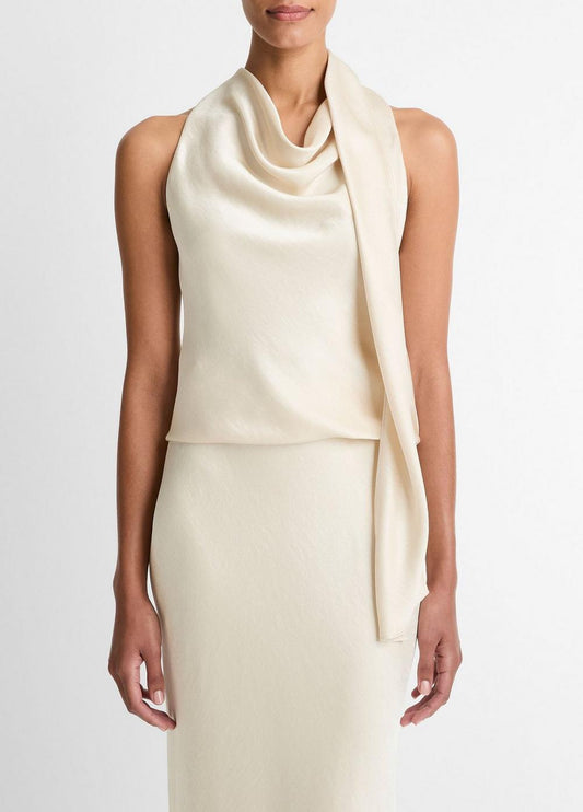 Vince Satin Scarf Top - Tank Tops