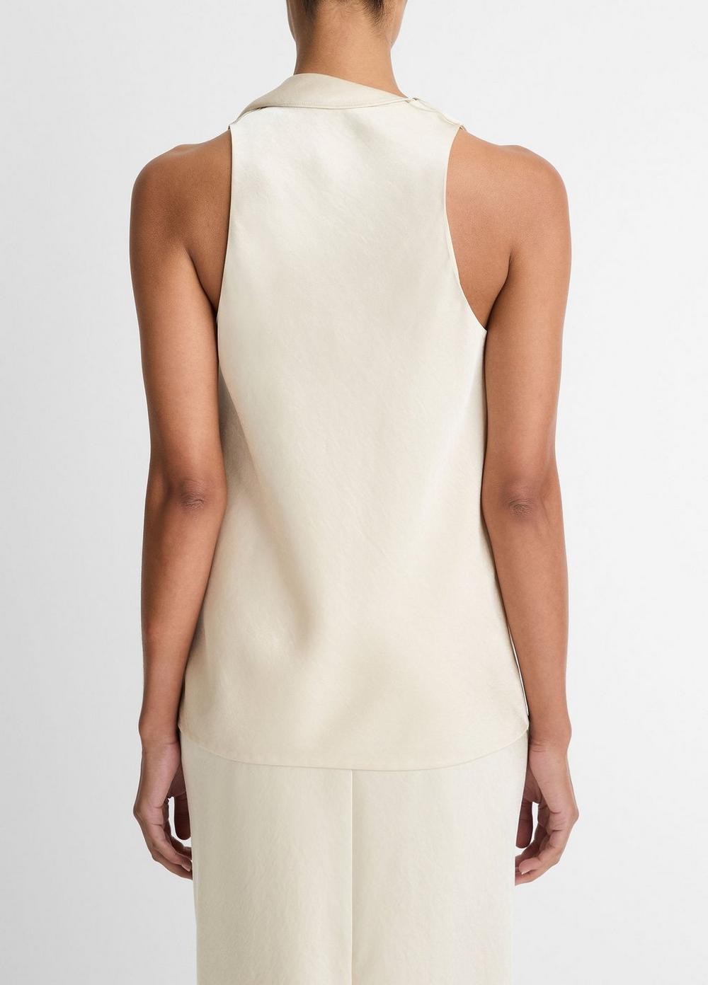 Vince Satin Scarf Top - Tank Tops